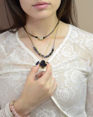 cadena turquesa negra