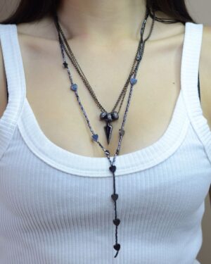 Cadena Shungite Negra Artesanal