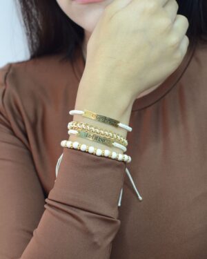 Pulsera dorada mujer en aluminio