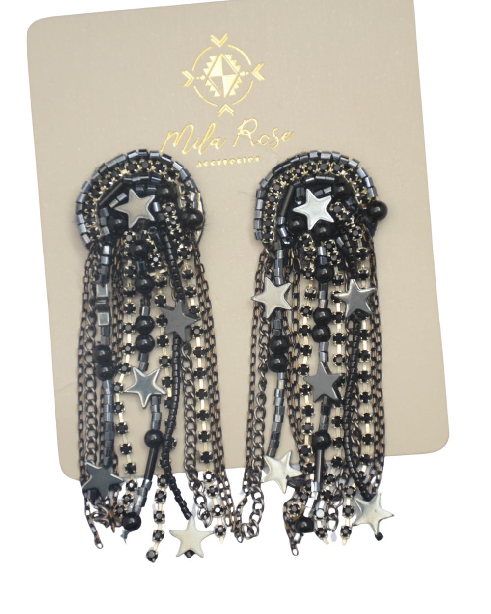 Aretes Rock en Stars Negros