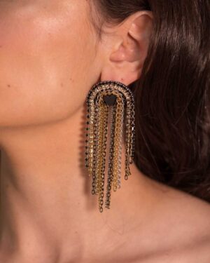 dorados aretes con Corazón