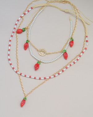 collar aji con perlas