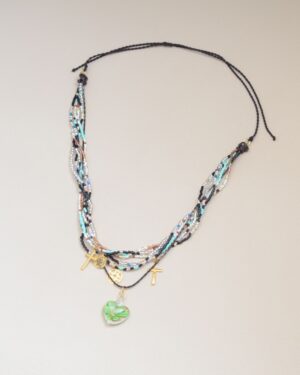 collar aventurina dije cadena dorada