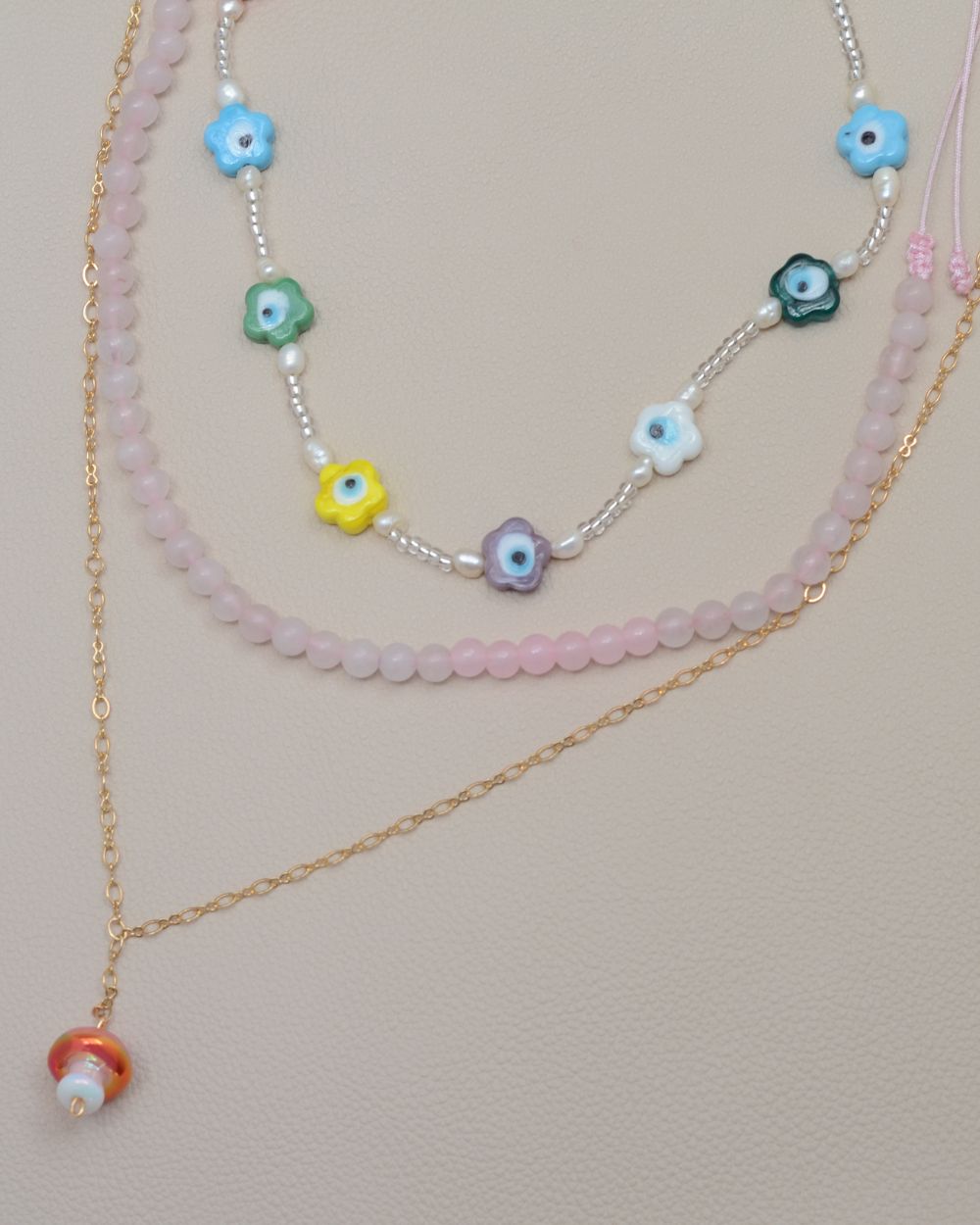 collar flores bano de oro