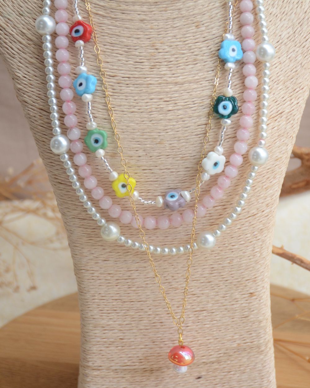 collar flores piedra murrina