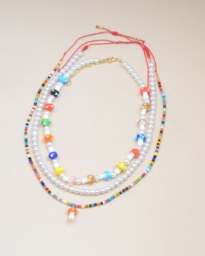 collar hongo con perlas