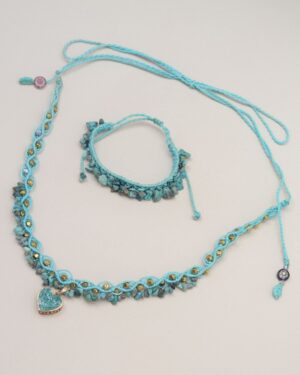 gargantilla collar turquesa cristal