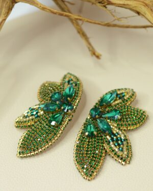 aretes cortos verdes cristal