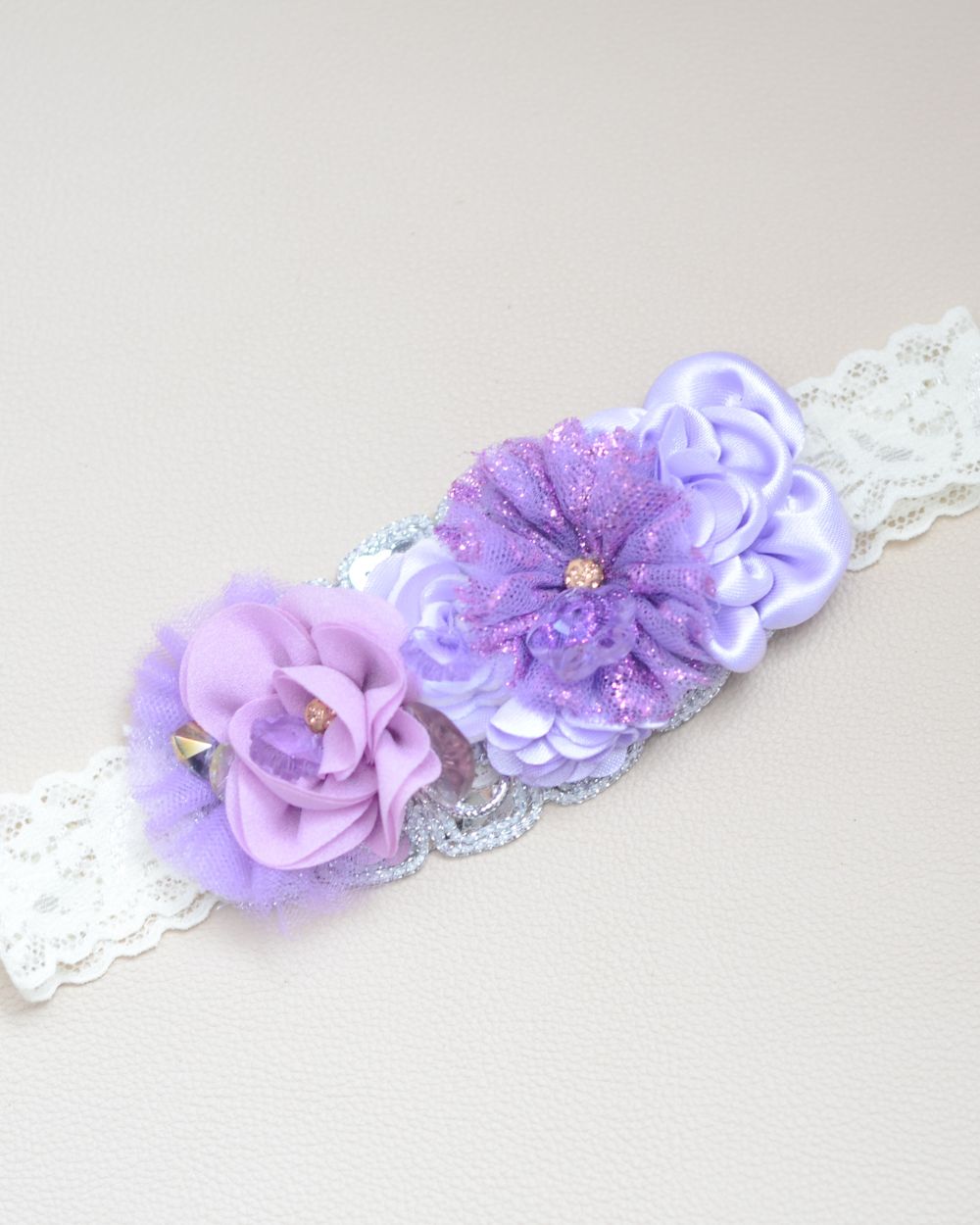 Balaca Tull Brillo Floral - Imagen 3